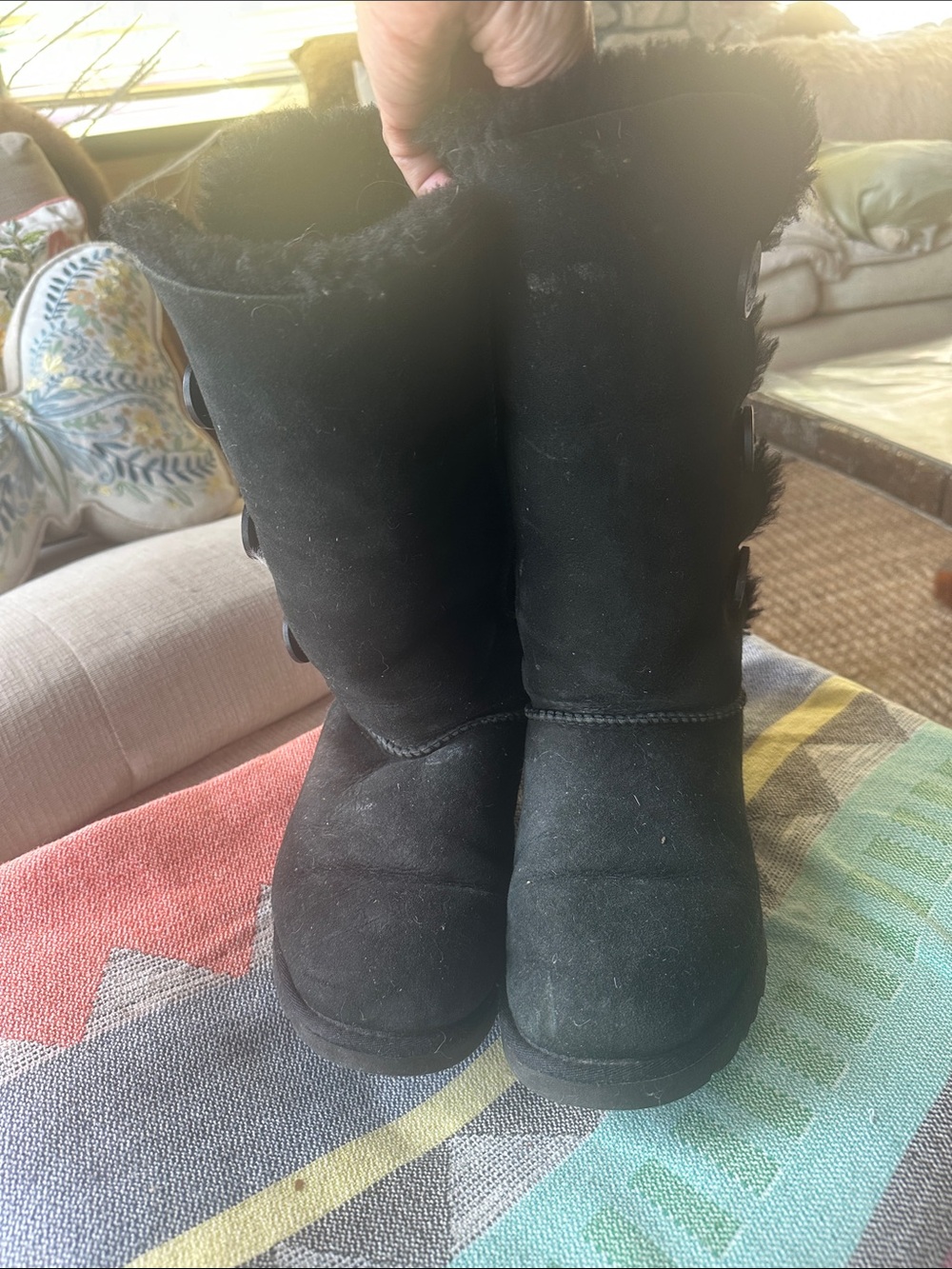 UGG Black Shearling Tall Boots